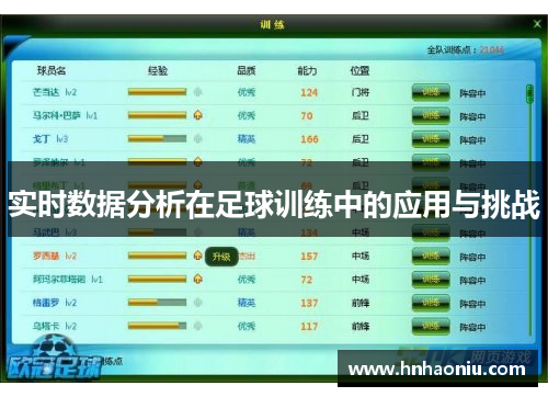 实时数据分析在足球训练中的应用与挑战